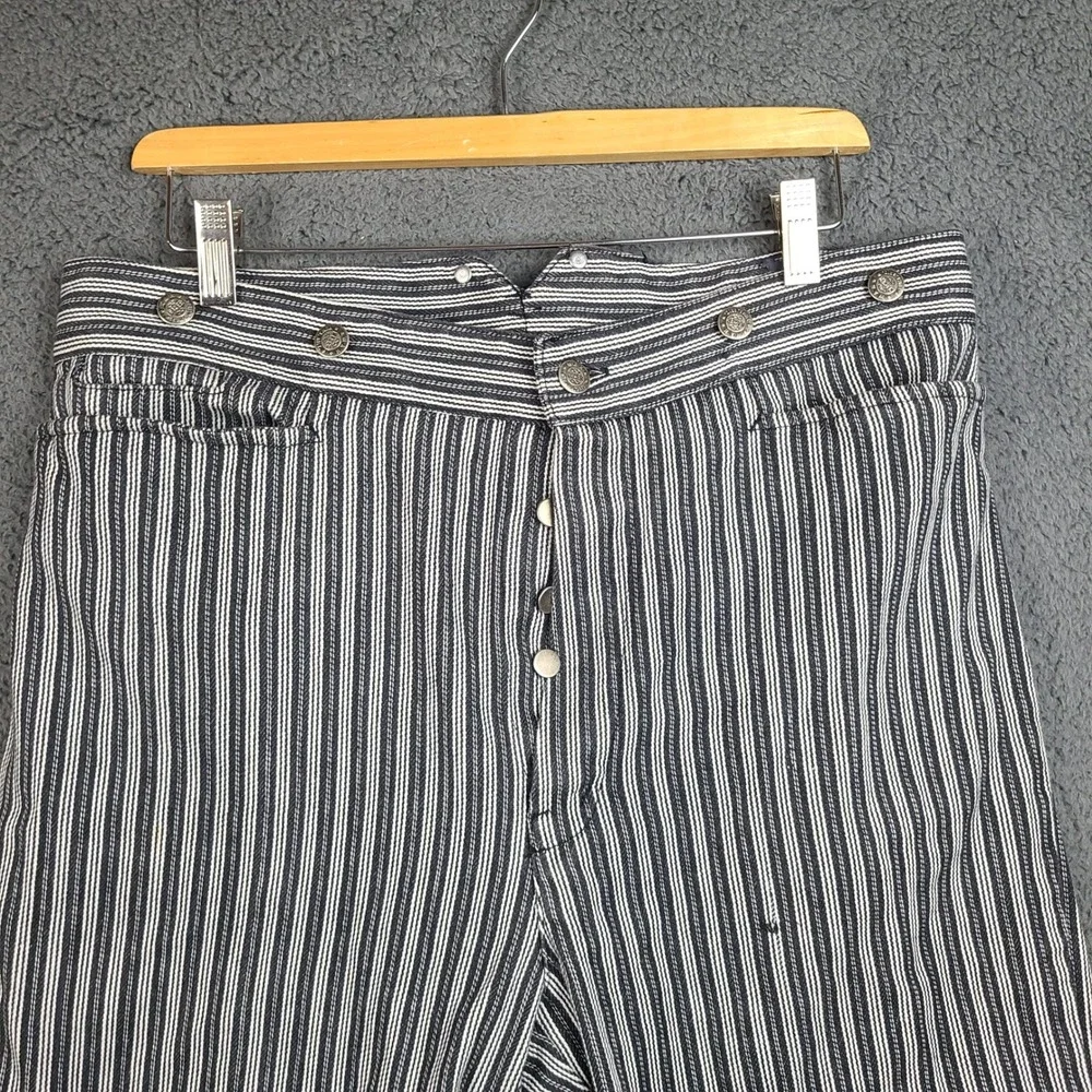 Vintage Wah Maker Frontier Hickory Stripe Railroad Pants Mens 34 Made in USA